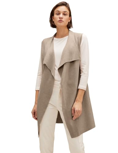 STREET ONE Damen A253671 Cardigan Ärmellos, Bleached Sand Melange, 40 von Street One