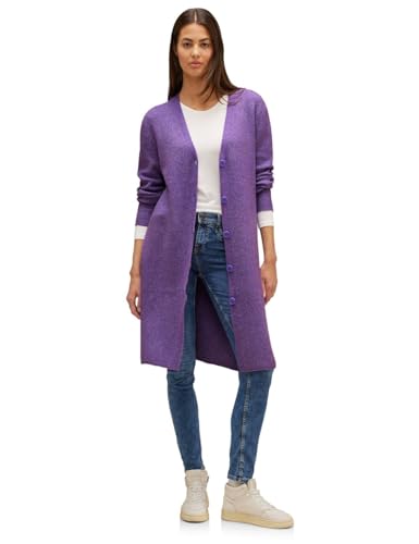STREET ONE Damen A253692 Strickmantel, Dark Lupine Lilac Melange, 46 von STREET ONE