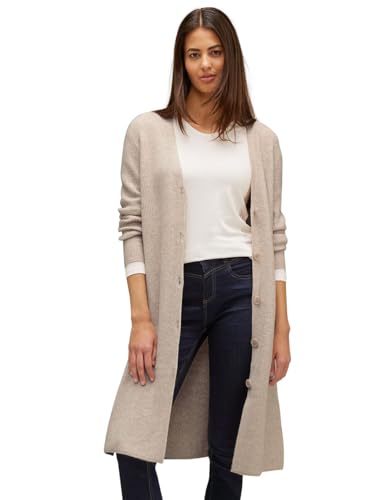 STREET ONE Damen A253692 Strickmantel, Spring Sand Melange, 42 von Street One