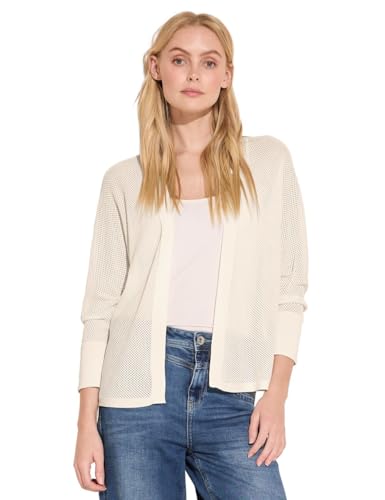 STREET ONE Damen A253778 Mesh Strickjacke, Lucid White, UK 18 von Street One