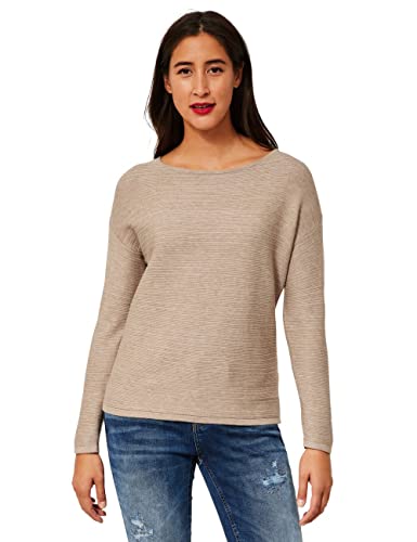 STREET ONE Damen A302025 Strickpullover, Buff Sand Melange, 38 von STREET ONE