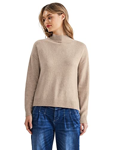 STREET ONE Damen A302206 Strickpullover, Buff Sand Melange, 42 von Street One