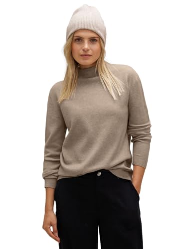 STREET ONE Damen A302377 Strickpullover, Bleached Sand Melange, 40 von STREET ONE