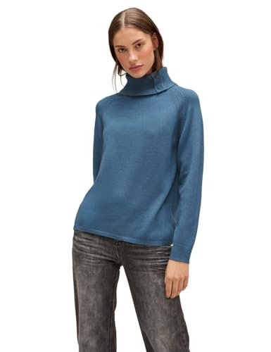 STREET ONE Damen A302378 Strickpullover, Satin Blue Melange, 40 von Street One