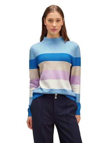 STREET ONE Damen A302537 Strickpullover Gestreift, Light Aquamarine Blue Mel, 40 von Street One