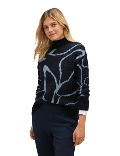 STREET ONE Damen A302540 Strickpullover Gemustert, deep Blue, 42 von Street One