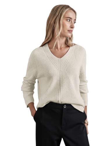 STREET ONE Damen A302769 Strukturpullover, Oak Beige Melange, 44 EU von STREET ONE
