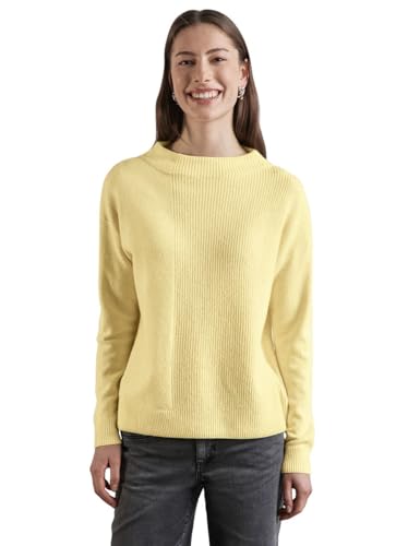 STREET ONE Damen A302873 Pullover Mit Strukturmix, Mellow Yellow Mel., 40 EU von STREET ONE