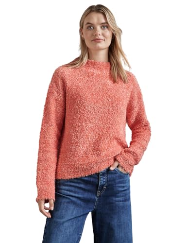 STREET ONE Damen A302905 Bouclé-Pullover, Peachwood Orange, 36 EU von STREET ONE