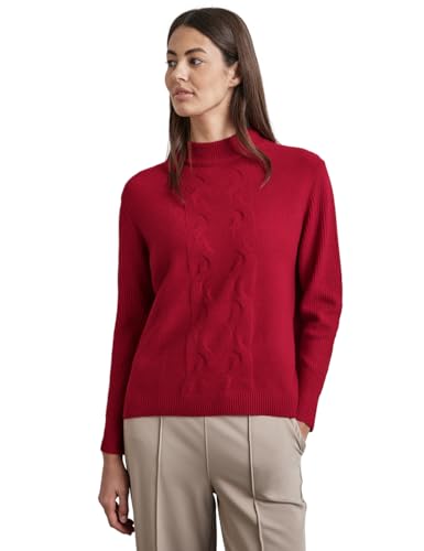 STREET ONE Damen A302966 Pullover Mit Strickmuster, Autumn Red, 46 EU von STREET ONE
