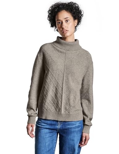 STREET ONE Damen A303086 Strukturpullover, Breezy Beige Mel., 34 EU von STREET ONE