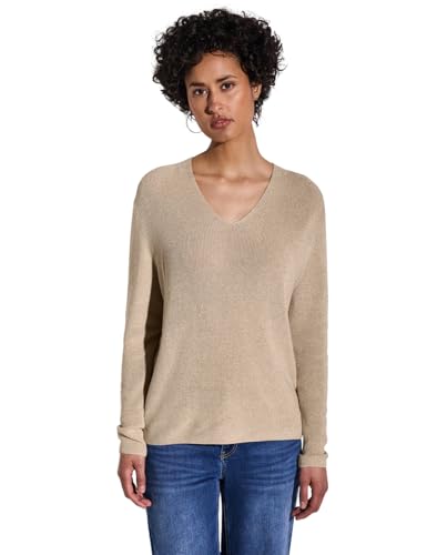 STREET ONE Damen A303220 Glitzernder Pullover, Cotton beige, 40 STREET ONE Damen A303220 Glitzernder Pullover, Cotton beige, 40 von Street One