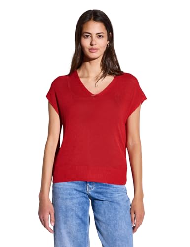 STREET ONE Damen A303243 Ärmelloser Strickpullover, Glory red, 38 von STREET ONE