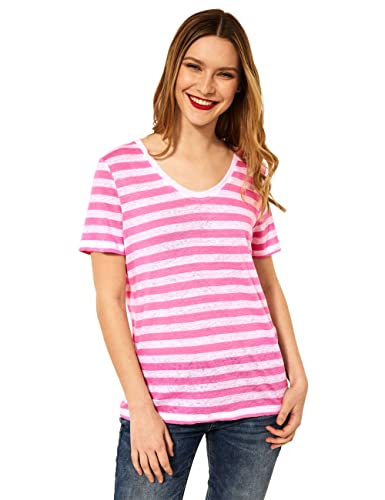 STREET ONE Damen A317505 Streifenshirt, cool pink, 40 von Street One