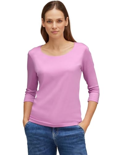 STREET ONE Damen A317588 Basic T-Shirt 3/4 Arm, Bright Rose, 38 von Street One