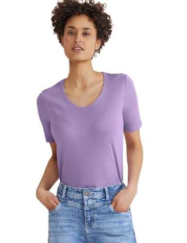 STREET ONE Damen A317665 Basic Kurzarmshirt, Smell of Lavender, 38 von Street One