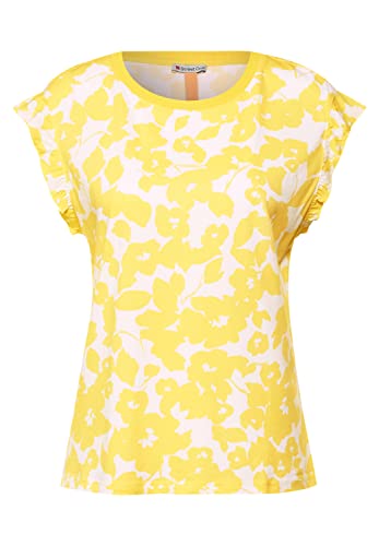 STREET ONE Damen A317793 Volantshirt T-Shirt, Merry Yellow, 40 von Street One