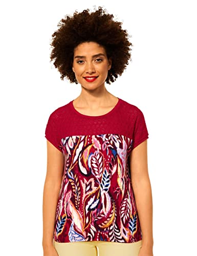 STREET ONE Damen A318020 Spitzenshirt, Cherry red, 36 von Street One