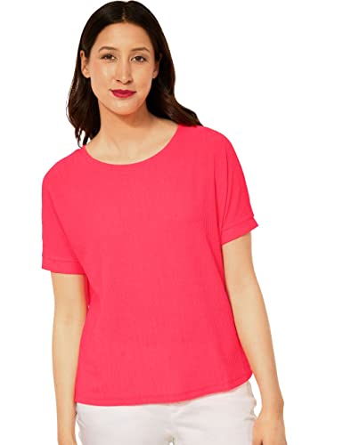 Street One Damen Strukturshirt A318022, Fruity Neon Coral, 40 von Street One