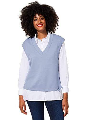 STREET ONE Damen A318487 T-Shirt V-Ausschnitt, mid Sunny Blue, 34 von Street One