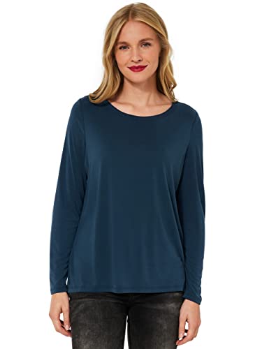 STREET ONE Damen A318769 Langarmshirt, deep Teal Blue, 38 von Street One