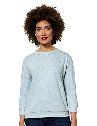 STREET ONE Damen A318796 T-Shirt, Milky Jade Melange, 44 von STREET ONE