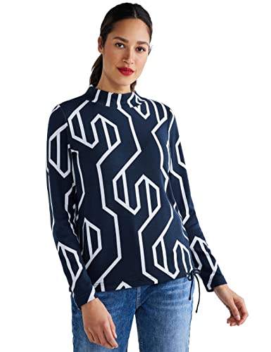 STREET ONE Damen A319136 Langarmshirt, deep Blue, 38 von STREET ONE