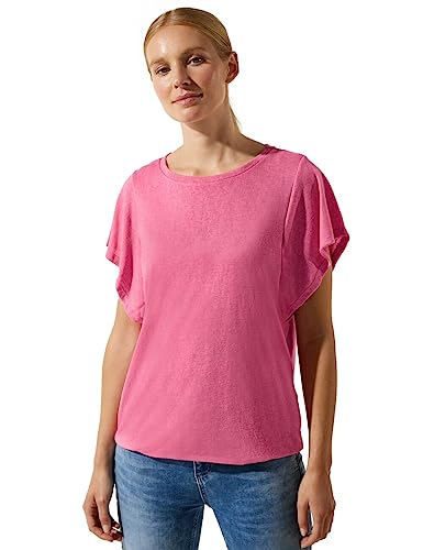 STREET ONE Damen A320145 Sommershirt Mit Volants, Berry Rose, 38 EU von Street One