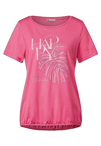 STREET ONE Damen A320186 Kurzarmshirt Bedruckt, Berry Rose, 38 EU von Street One