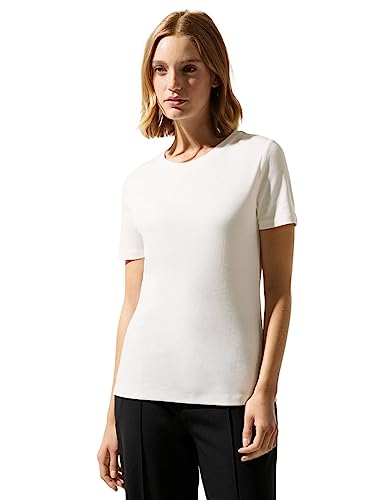 STREET ONE Damen A320321 Basic Kurzarmshirt, Off White, 42 von Street One