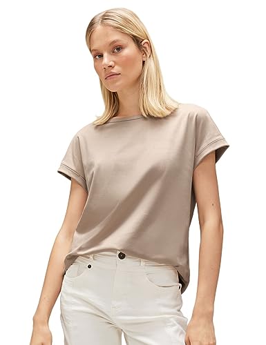 STREET ONE Damen A320431 Velour T-Shirt, Lucid White, 36 von Street One