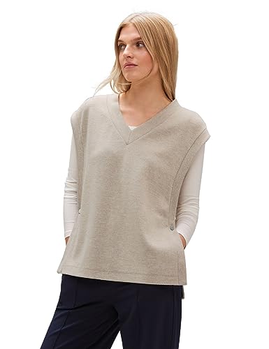 STREET ONE Damen A320441 T-Shirt Weste, Bleached Sand Melange, 36 von Street One