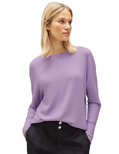 STREET ONE Damen A320444 Langarmshirt, Soft Pure Lilac Melange, 36 von Street One