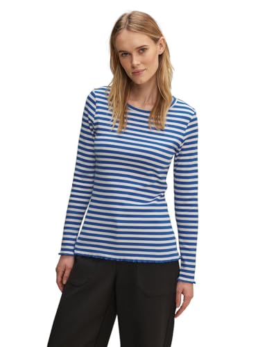 STREET ONE Damen Langarmshirt Gestreift, fresh intense gentle blue, 42 von Street One