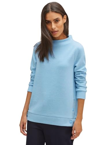 STREET ONE Damen A320569 Langarmshirt, Light Aquamarine Blue Mel, 36 von STREET ONE