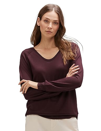 STREET ONE Damen A320573 Langarmshirt, plummy Wine, 40 von Street One