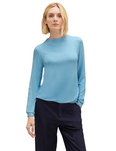 STREET ONE Damen A320674 Langarmshirt, Light Aquamarine Blue Mel, 38 von Street One