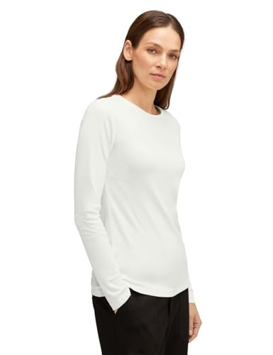 STREET ONE Damen A320676 Basic Langarmshirt, Off White, 46 von Street One