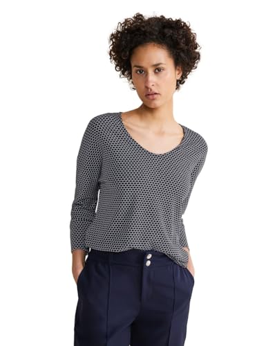 STREET ONE Damen T-Shirt 3/4 Arm, deep blue melange, 40 STREET ONE Damen T-Shirt 3/4 Arm, deep blue melange, 40 von Street One