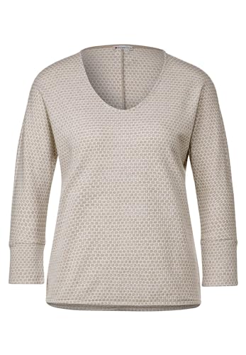 STREET ONE Damen T-Shirt 3/4 Arm, spring sand melange, 38 von Street One