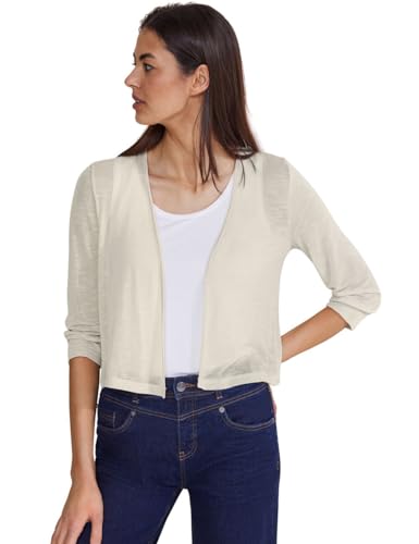 STREET ONE Damen A321271 Bolero Strickjacke, Smooth Sand beige, 42 von Street One