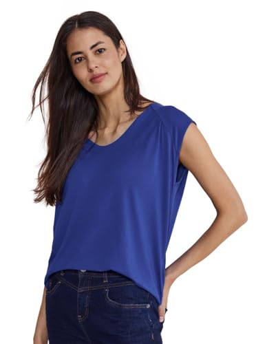 STREET ONE Damen A321275 Jersey Top, Intense royal Blue, 38 von Street One