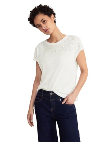 STREET ONE Damen A321282 Sommer T-Shirt, Off White, 58 von STREET ONE