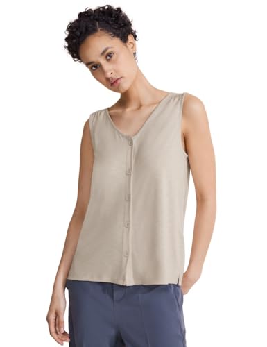 STREET ONE Damen A321285 Melange Top, Smooth Sand beige, 38 von Street One