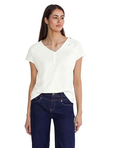 STREET ONE Damen A321287 Spitzen T-Shirt, Off White, 40 von Street One