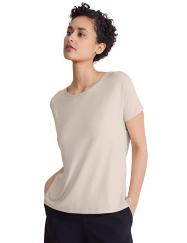 STREET ONE Damen A321365 Jersey T-Shirt, Smooth Sand beige, 46 von Street One