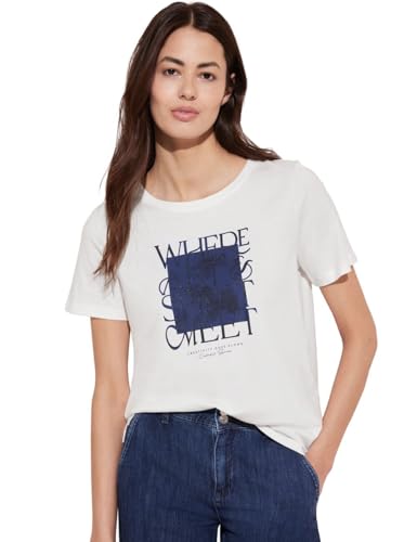 STREET ONE Damen A321368 T-Shirt mit Wording, Off White, 38 von Street One