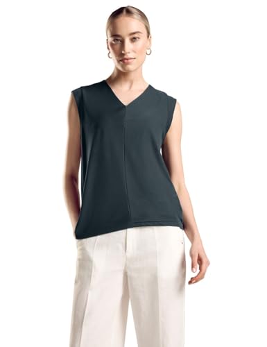 STREET ONE Damen A321467 Struktur T-Shirt, Cool Vintage Green, 36 von STREET ONE