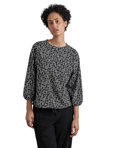 STREET ONE Damen A322237 Shirt mit grafischem Muster, Schwarz, 42 von STREET ONE
