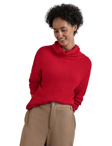 STREET ONE Damen A322238 Shirt In Strick-Optik, Autumn Red, 36 EU von STREET ONE